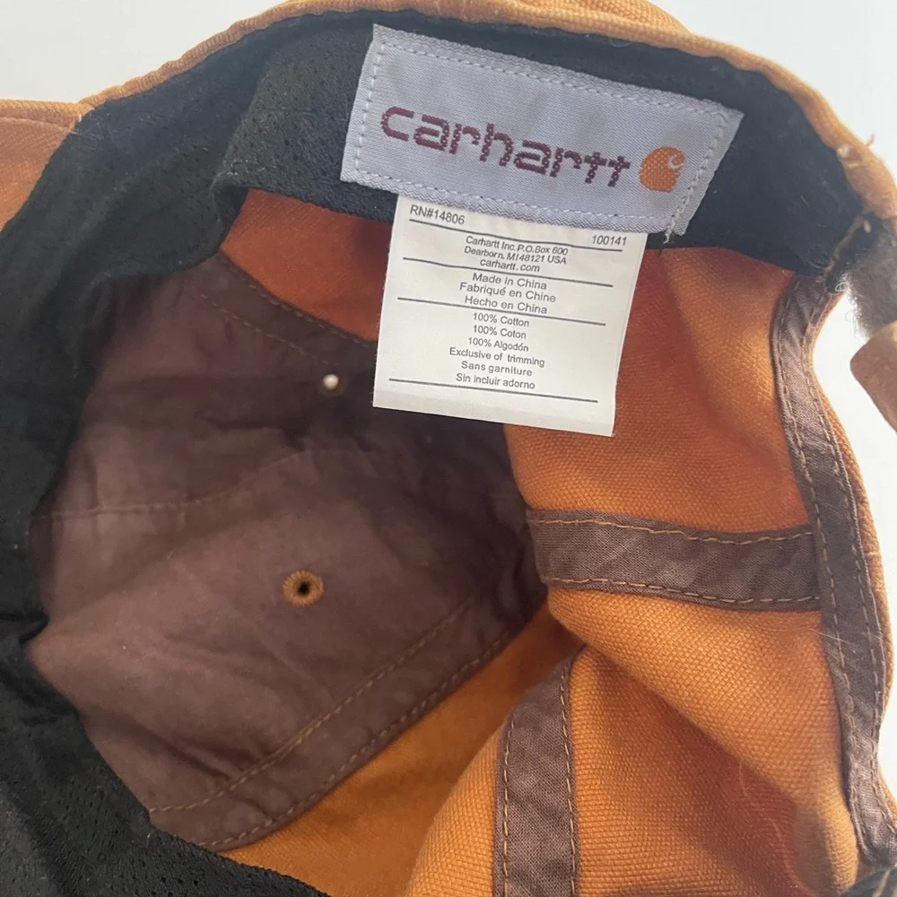 2 Distressed Thrashed Carhartt Baseball Caps Gold Tan